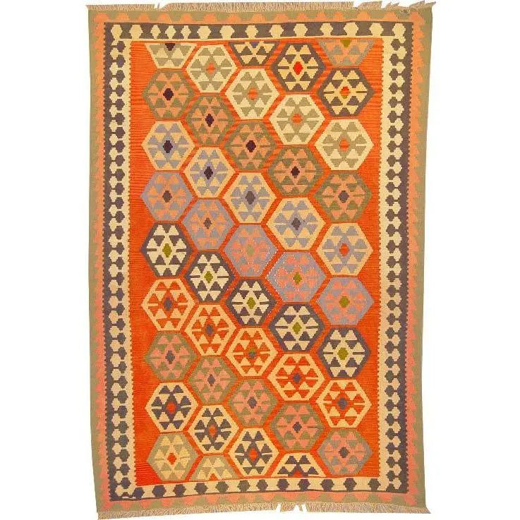 One Of The Kind Ardabil Persian Kilim 8'10" x 5'10"